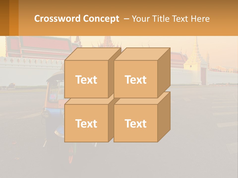 A Tuk Tuk Is Parked In Front Of A Building PowerPoint Template