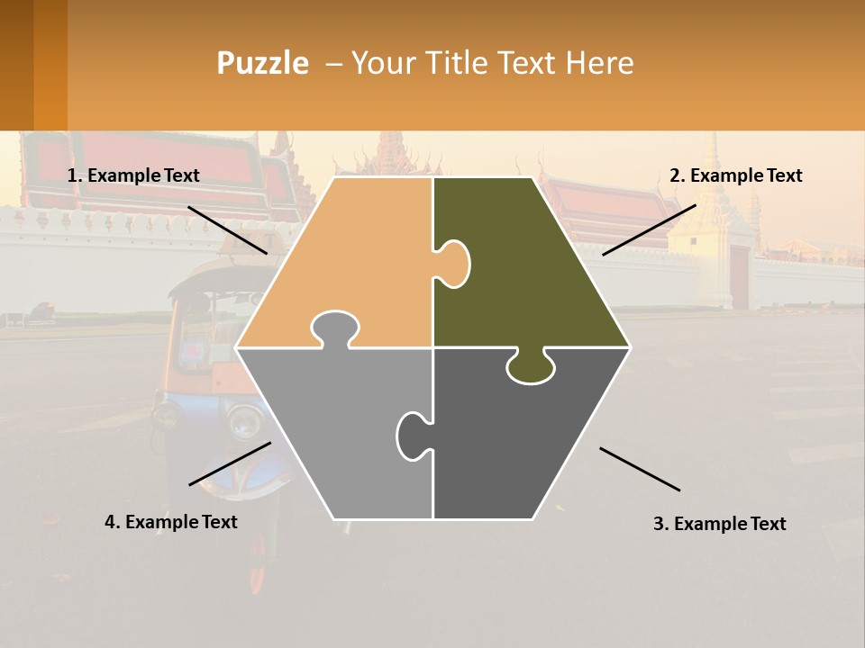 A Tuk Tuk Is Parked In Front Of A Building PowerPoint Template