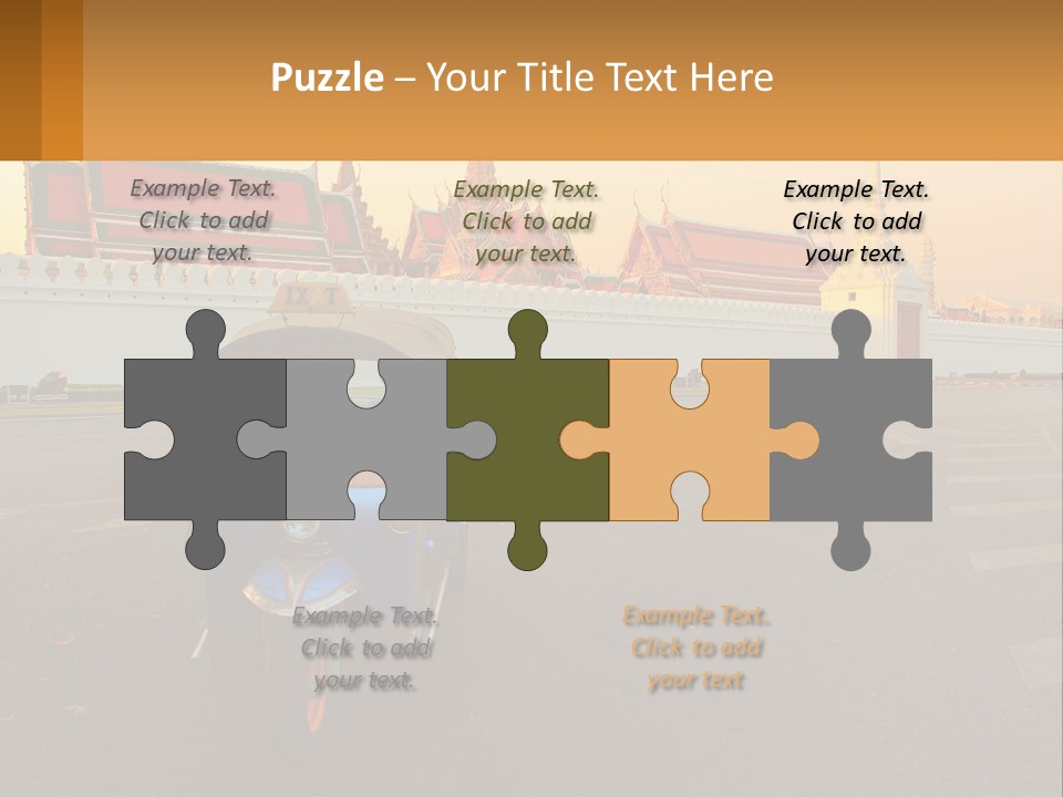 A Tuk Tuk Is Parked In Front Of A Building PowerPoint Template