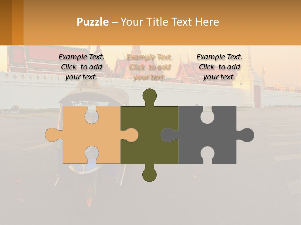 A Tuk Tuk Is Parked In Front Of A Building PowerPoint Template