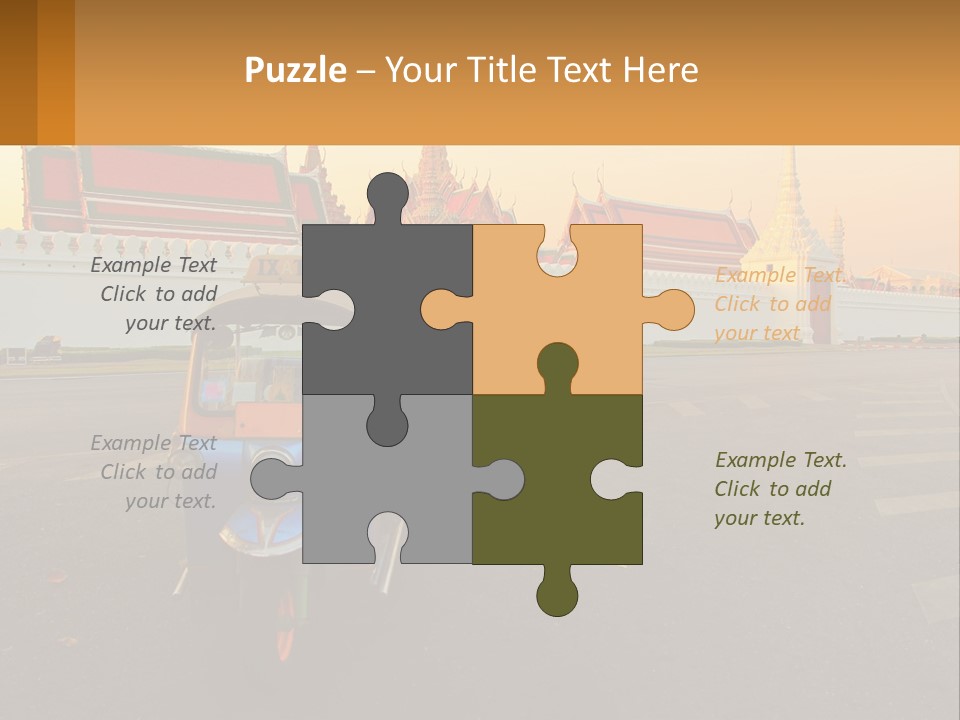 A Tuk Tuk Is Parked In Front Of A Building PowerPoint Template