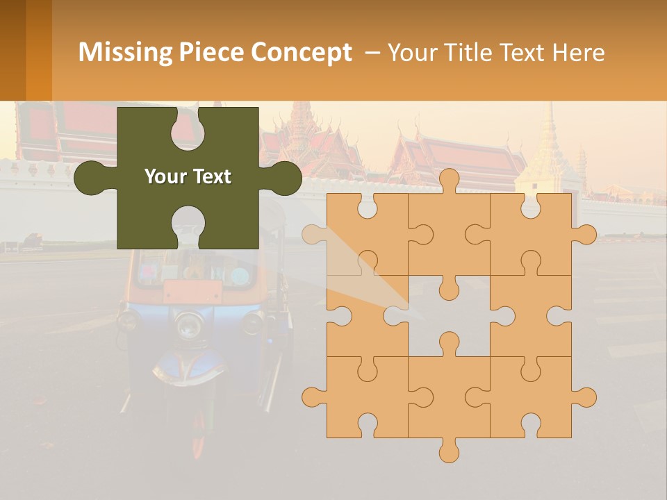 A Tuk Tuk Is Parked In Front Of A Building PowerPoint Template