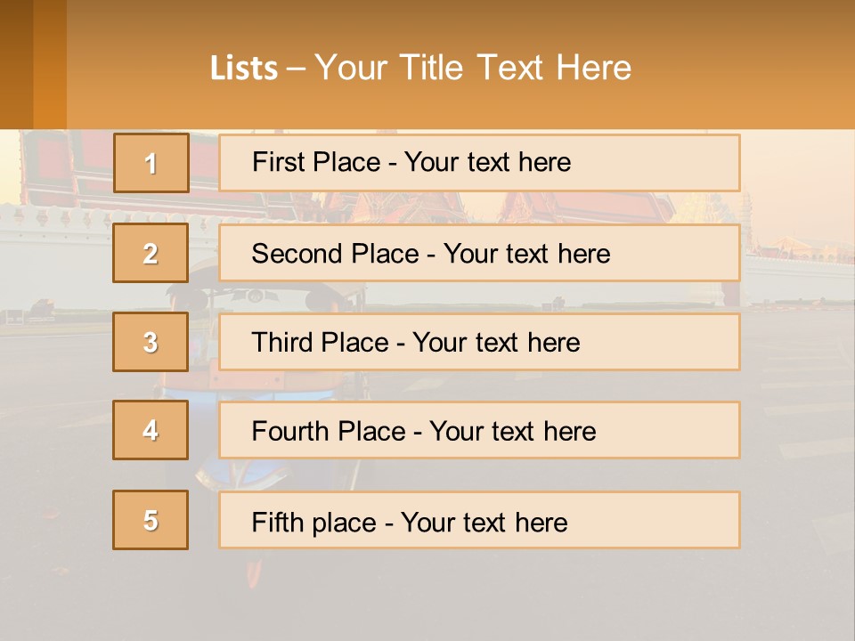 A Tuk Tuk Is Parked In Front Of A Building PowerPoint Template