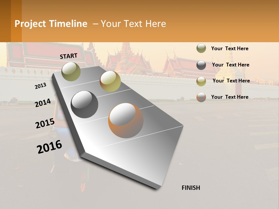 A Tuk Tuk Is Parked In Front Of A Building PowerPoint Template