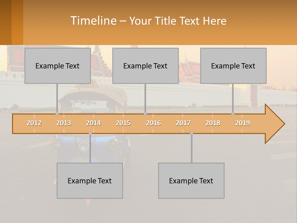 A Tuk Tuk Is Parked In Front Of A Building PowerPoint Template