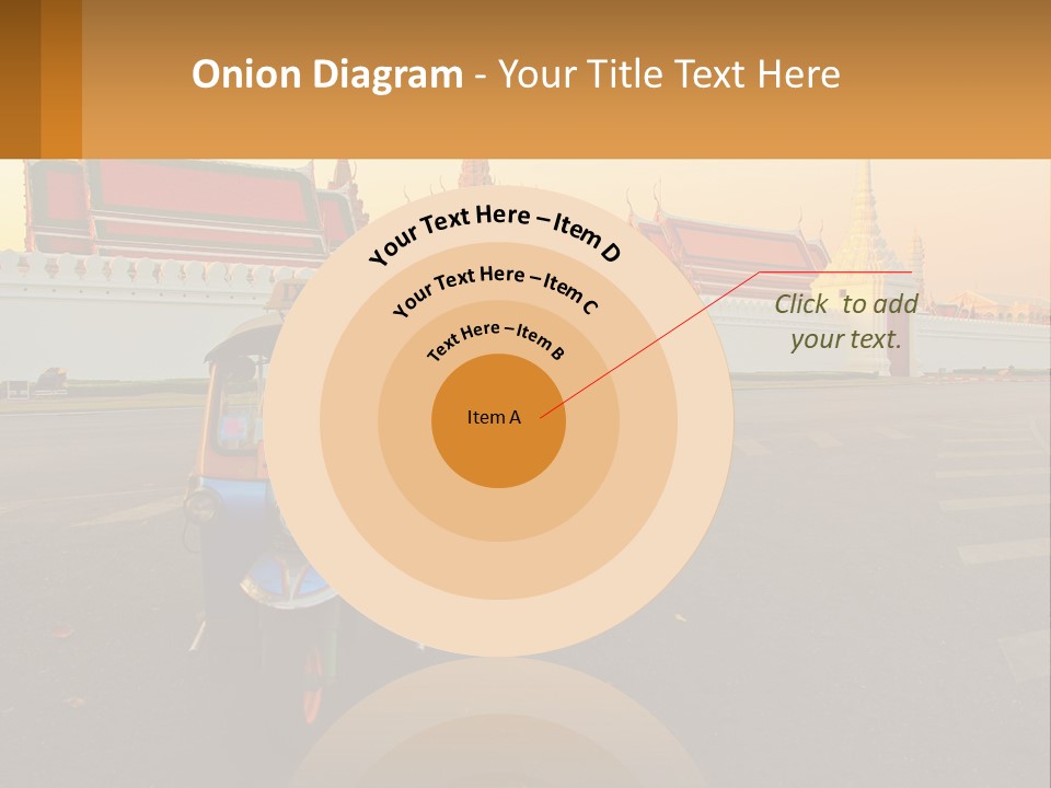 A Tuk Tuk Is Parked In Front Of A Building PowerPoint Template