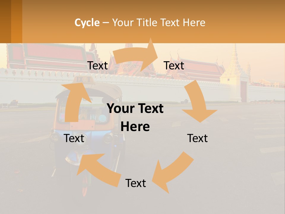 A Tuk Tuk Is Parked In Front Of A Building PowerPoint Template