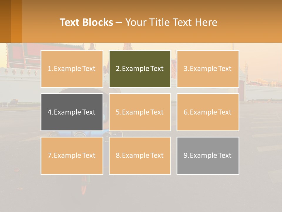 A Tuk Tuk Is Parked In Front Of A Building PowerPoint Template