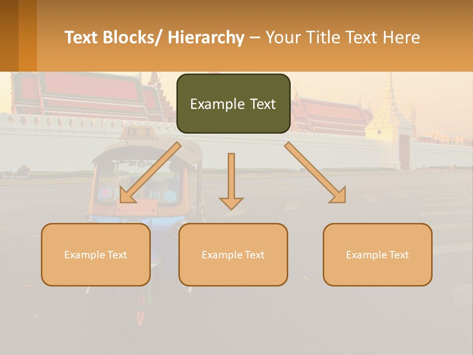 A Tuk Tuk Is Parked In Front Of A Building PowerPoint Template