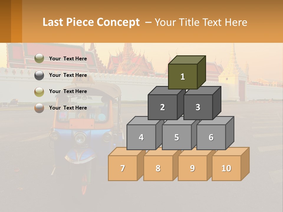A Tuk Tuk Is Parked In Front Of A Building PowerPoint Template