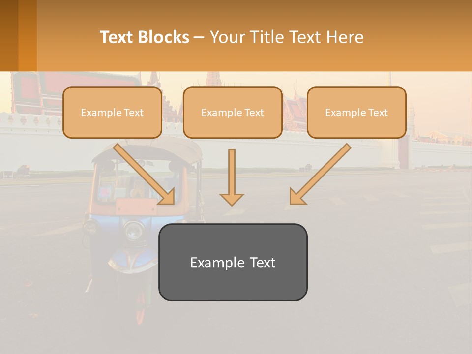 A Tuk Tuk Is Parked In Front Of A Building PowerPoint Template