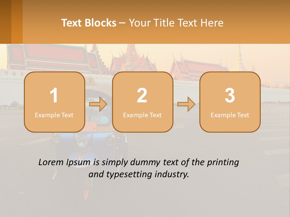 A Tuk Tuk Is Parked In Front Of A Building PowerPoint Template