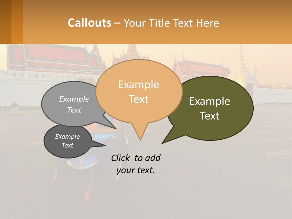 A Tuk Tuk Is Parked In Front Of A Building PowerPoint Template