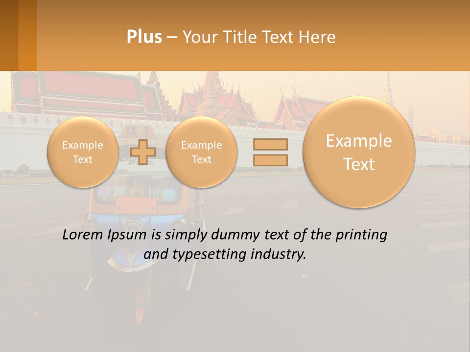 A Tuk Tuk Is Parked In Front Of A Building PowerPoint Template
