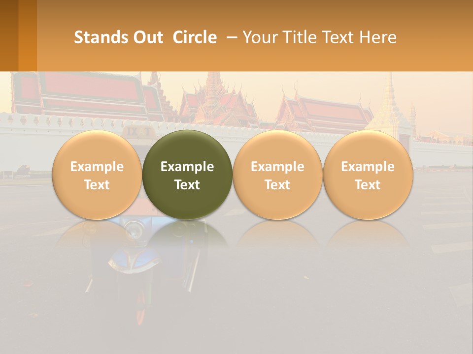 A Tuk Tuk Is Parked In Front Of A Building PowerPoint Template