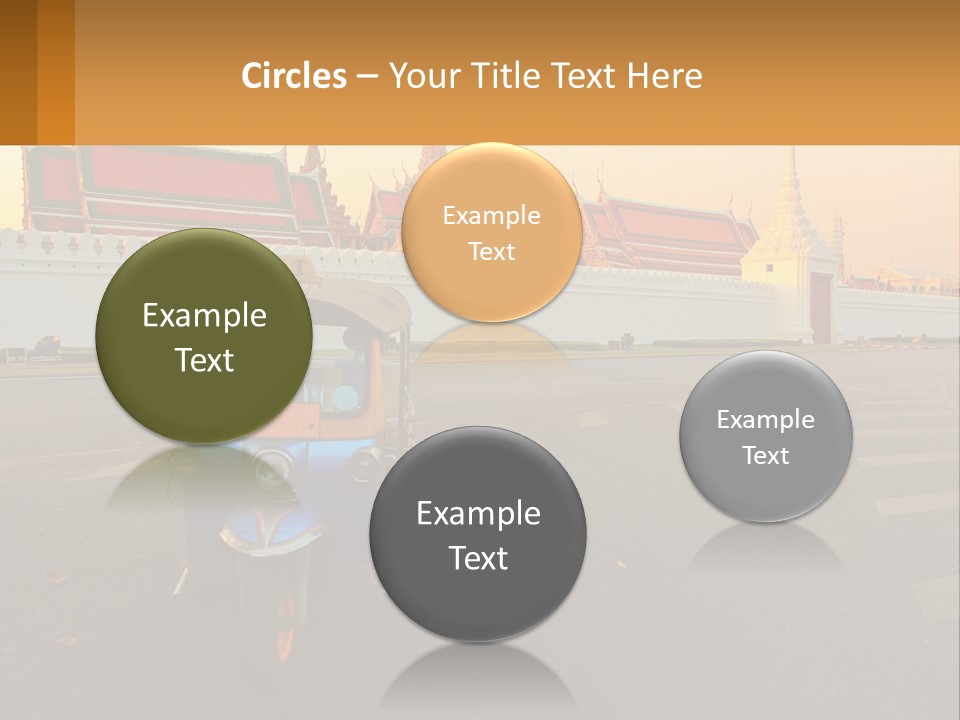 A Tuk Tuk Is Parked In Front Of A Building PowerPoint Template