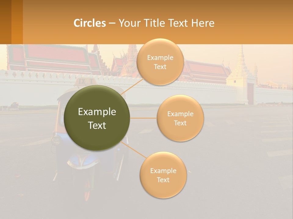 A Tuk Tuk Is Parked In Front Of A Building PowerPoint Template