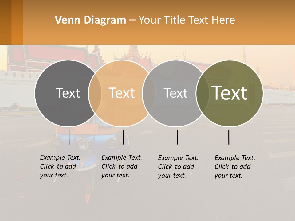 A Tuk Tuk Is Parked In Front Of A Building PowerPoint Template