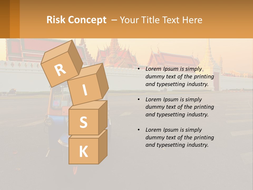 A Tuk Tuk Is Parked In Front Of A Building PowerPoint Template
