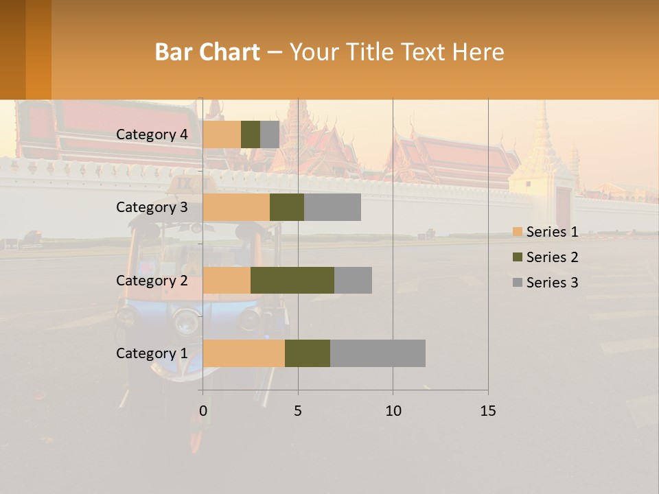 A Tuk Tuk Is Parked In Front Of A Building PowerPoint Template