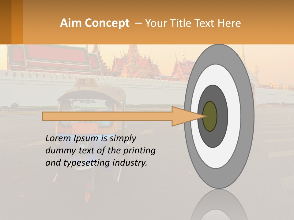 A Tuk Tuk Is Parked In Front Of A Building PowerPoint Template