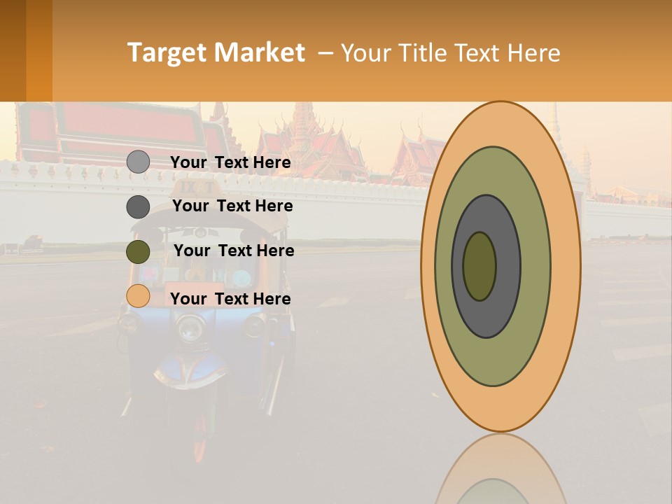 A Tuk Tuk Is Parked In Front Of A Building PowerPoint Template