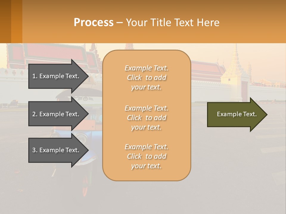 A Tuk Tuk Is Parked In Front Of A Building PowerPoint Template