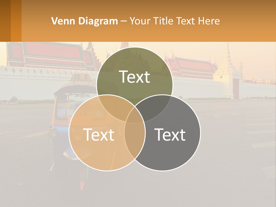 A Tuk Tuk Is Parked In Front Of A Building PowerPoint Template