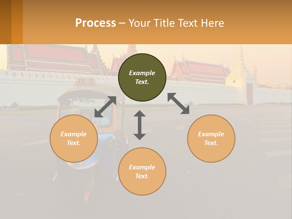A Tuk Tuk Is Parked In Front Of A Building PowerPoint Template