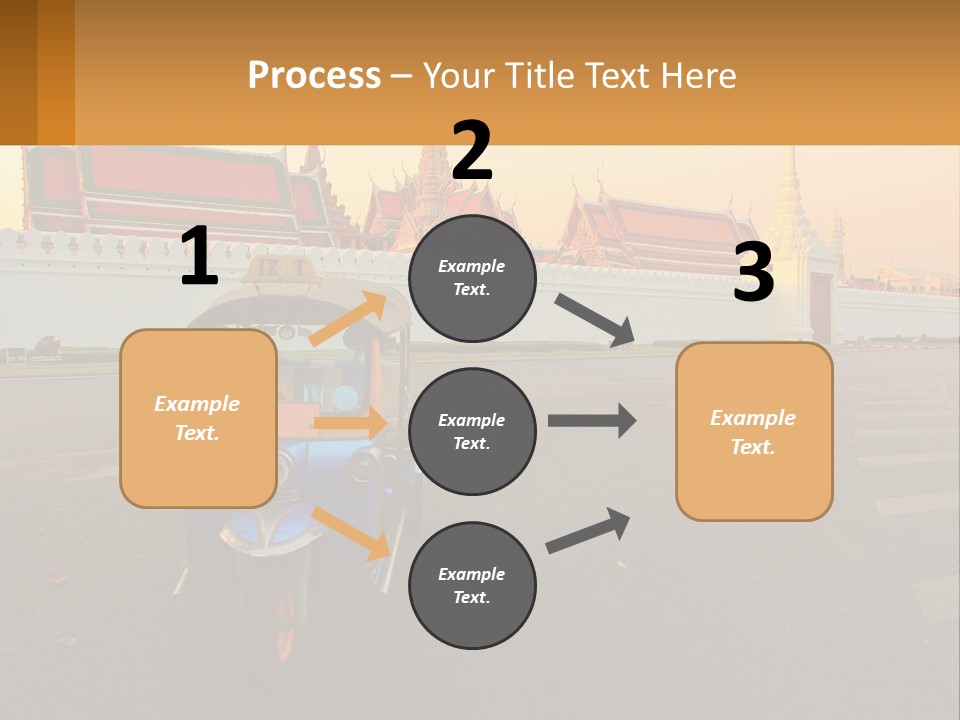 A Tuk Tuk Is Parked In Front Of A Building PowerPoint Template