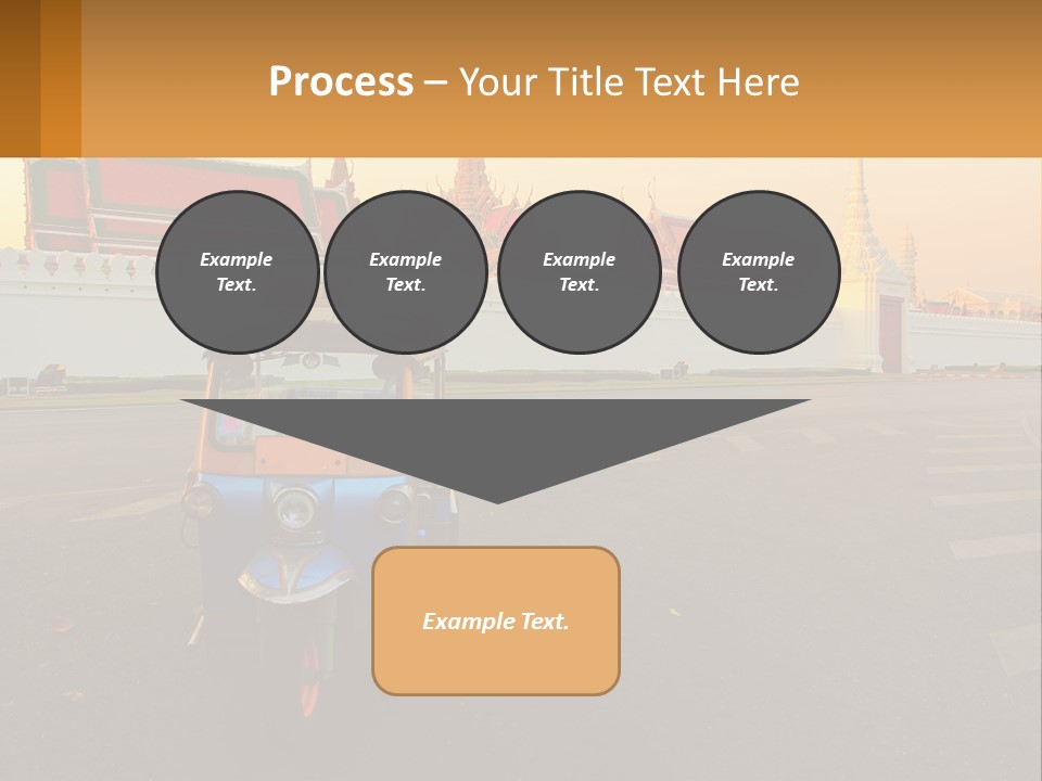 A Tuk Tuk Is Parked In Front Of A Building PowerPoint Template