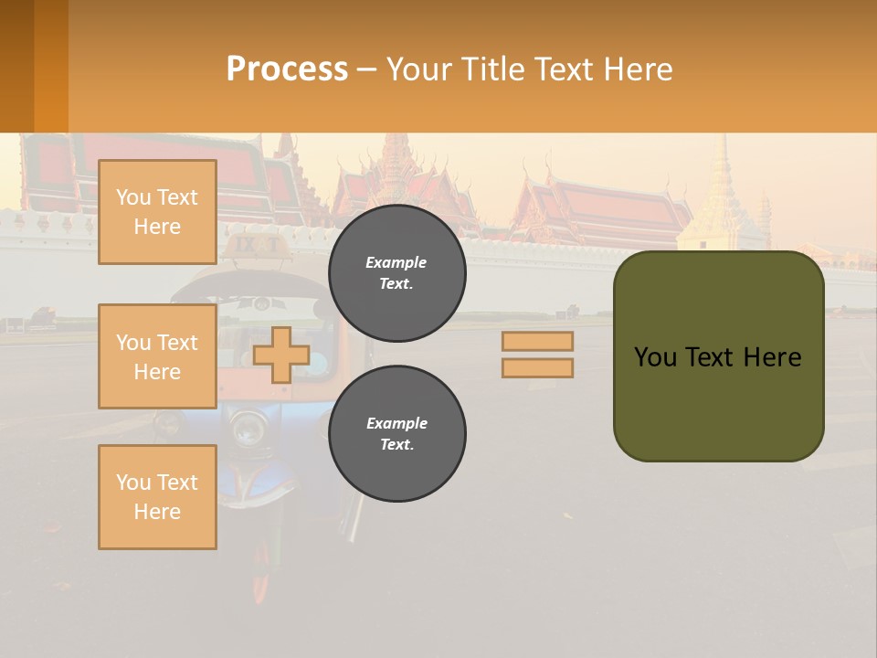 A Tuk Tuk Is Parked In Front Of A Building PowerPoint Template