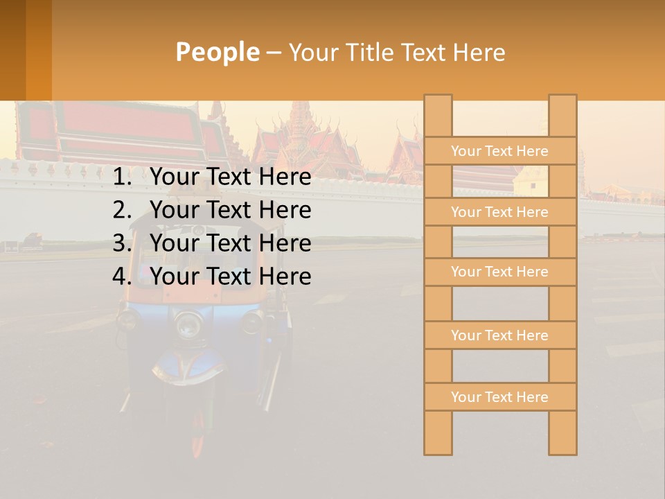 A Tuk Tuk Is Parked In Front Of A Building PowerPoint Template