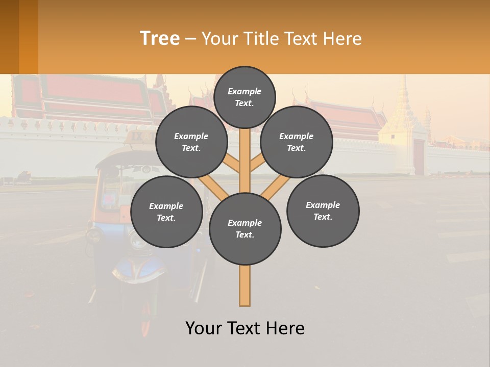 A Tuk Tuk Is Parked In Front Of A Building PowerPoint Template