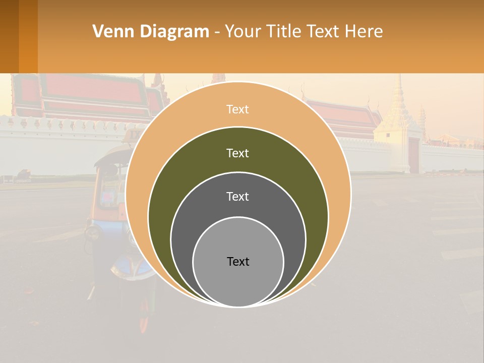A Tuk Tuk Is Parked In Front Of A Building PowerPoint Template