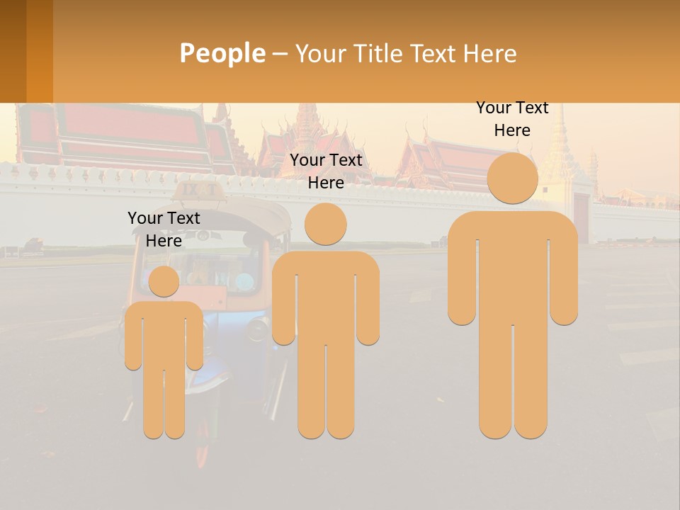 A Tuk Tuk Is Parked In Front Of A Building PowerPoint Template