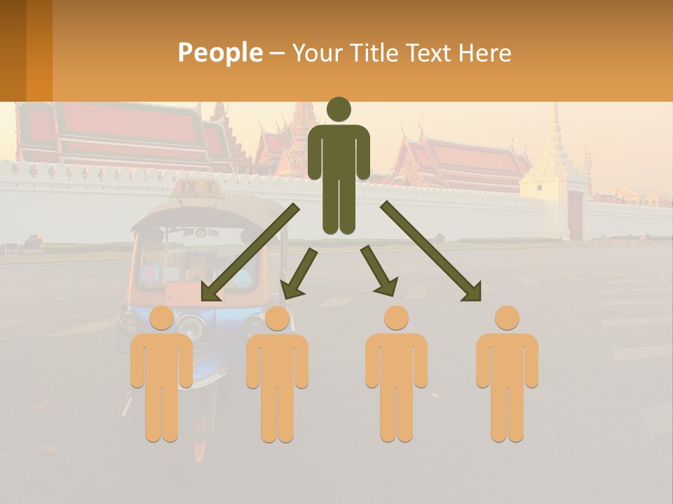 A Tuk Tuk Is Parked In Front Of A Building PowerPoint Template