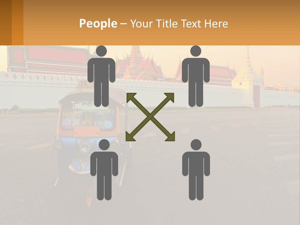 A Tuk Tuk Is Parked In Front Of A Building PowerPoint Template