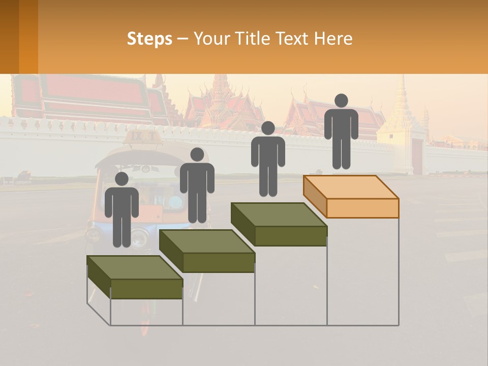 A Tuk Tuk Is Parked In Front Of A Building PowerPoint Template