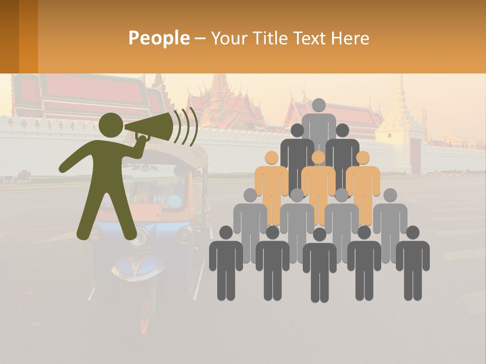 A Tuk Tuk Is Parked In Front Of A Building PowerPoint Template