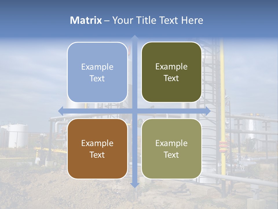 A Power Plant With Pipes And Valves On A Cloudy Day PowerPoint Template