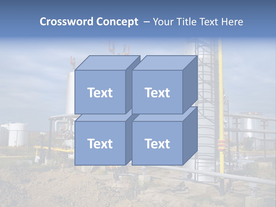 A Power Plant With Pipes And Valves On A Cloudy Day PowerPoint Template