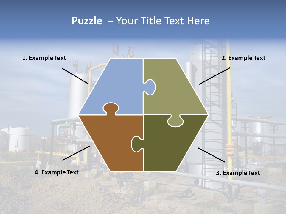 A Power Plant With Pipes And Valves On A Cloudy Day PowerPoint Template