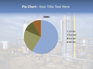 A Power Plant With Pipes And Valves On A Cloudy Day PowerPoint Template