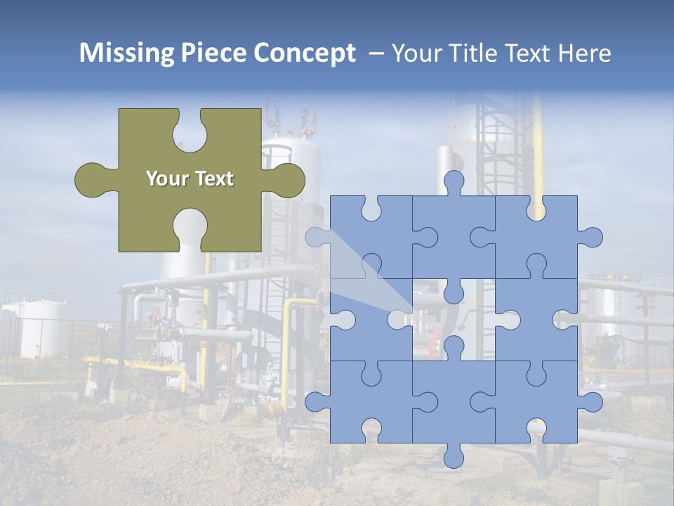 A Power Plant With Pipes And Valves On A Cloudy Day PowerPoint Template