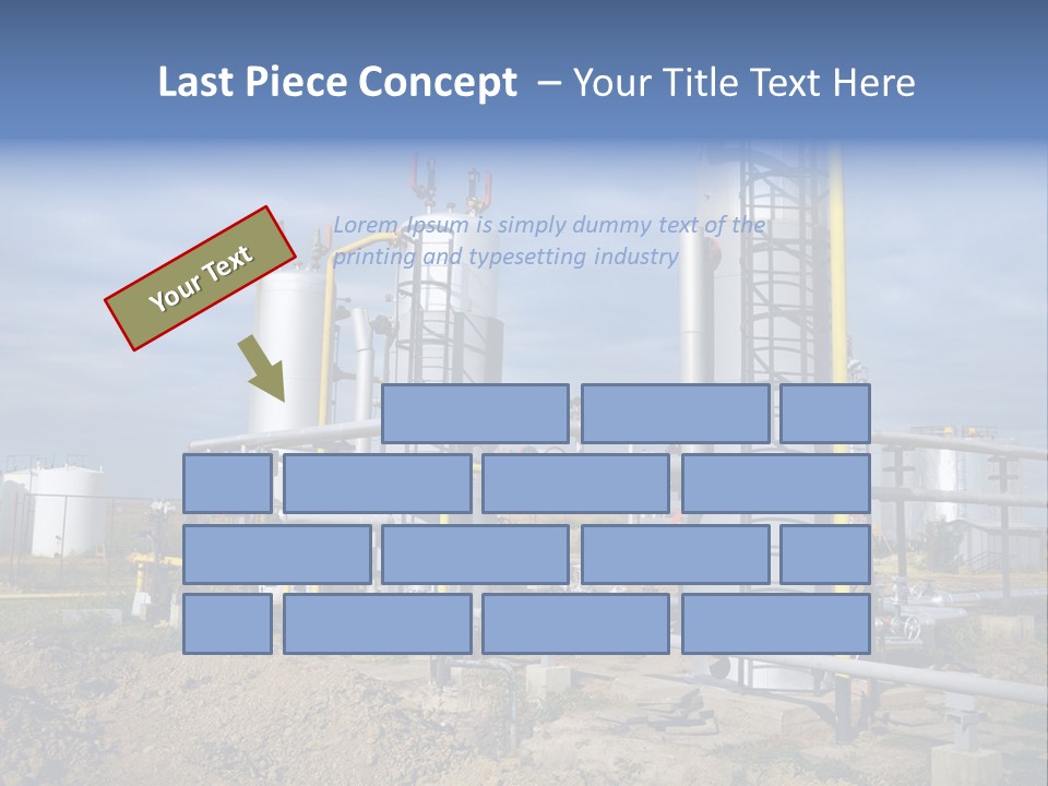 A Power Plant With Pipes And Valves On A Cloudy Day PowerPoint Template