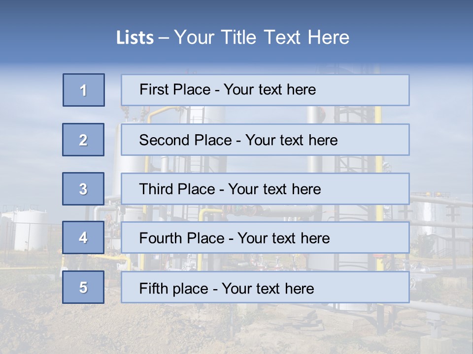 A Power Plant With Pipes And Valves On A Cloudy Day PowerPoint Template