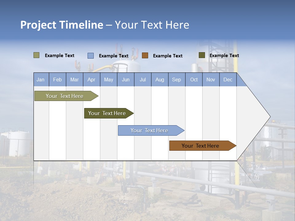 A Power Plant With Pipes And Valves On A Cloudy Day PowerPoint Template