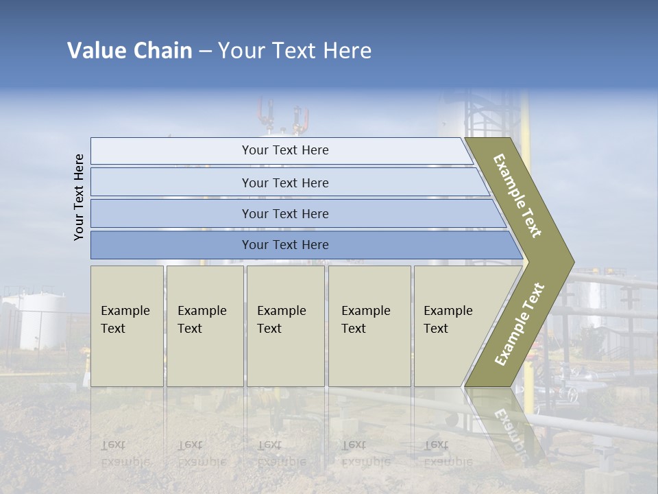 A Power Plant With Pipes And Valves On A Cloudy Day PowerPoint Template