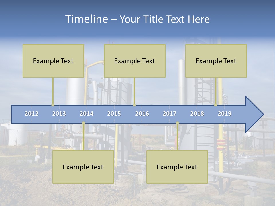 A Power Plant With Pipes And Valves On A Cloudy Day PowerPoint Template